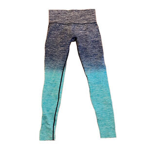 OMBRÉ BLUE HIGH WAIST ACTIVE WEAR LEGGINGS